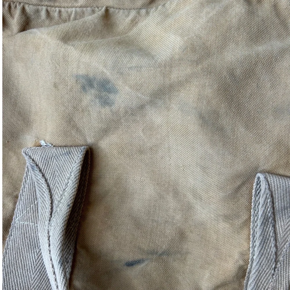 RARE Vintage Spanish Air Force MilitarY Canvas Duffel Bag Tan Utility Carryall